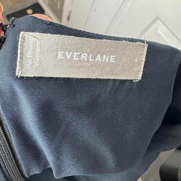 EVERLANE Japanese GoWeave Slip Cropped Jumpsuit - Navy Size 4 Zipper Close - Picture 5 of 7